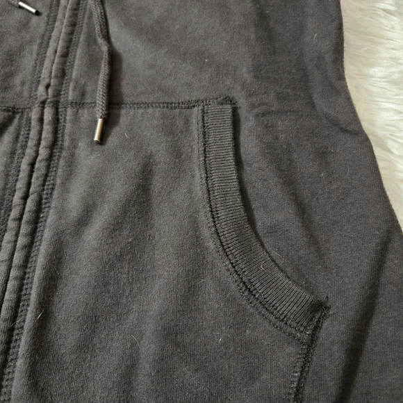 Lucky Brand Zip Up Hooded Sweatshirt Dark Gray Cherry Blossom XS - Picture 7 of 13